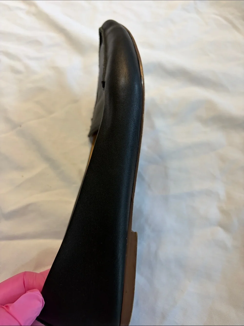 J. Crew Black Pointed Leather Slip-On Flats